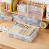 Large Capacity Double-layer Transparent Marker Pen Storage Box, High-value Desktop Double-layer Storage Pen Holder