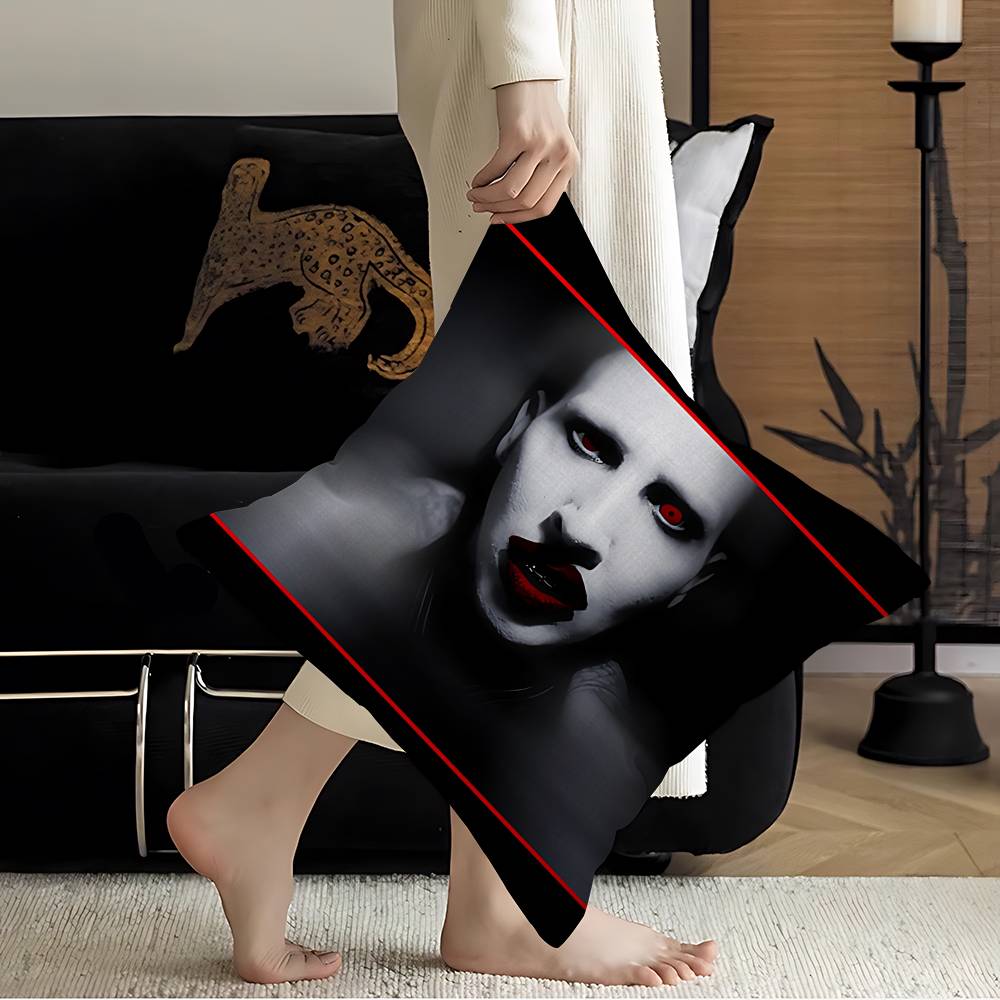 Classic Rock Band MMarilyn MManson Pillow Gift Home Office Decoration Bedroom Sofa Car Cushion Cover Case 45x45