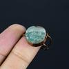 Aquamrine Handmade Gemstone Ring, Copper Electroformed Ring Antique Jewelry, Adjustable Ring Engagement Gift