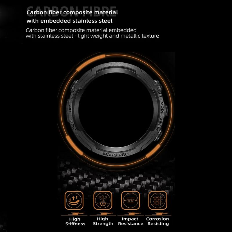 NORTH EDGE MARS Pro Men's Sports Digital Watch Military Army Carbon Fiber Case Watches Altimeter Barometer Compass Waterproo 50M