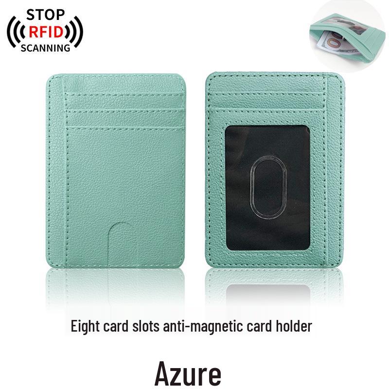 RFID Anti-Demagnetization Card Holder - Unisex PU Multi-Card Slot Sleeve