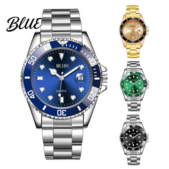 Male Quartz Watch Shock Resistant 30m Waterproof Round Dial Men Accurate Auto Date Chronograph Stainless