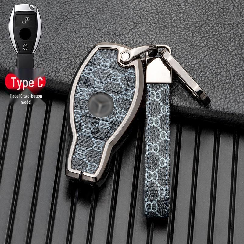 Compatible with Mercedes-Benz GLA, GLC, V-Class, A-Class, and C-Class 2018-2019 Models, This Two/three-button Full-cover Metal Key Case.