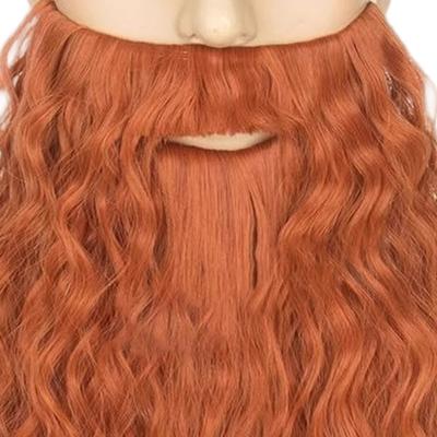 Long Curly Wizard Beard with Elastic Band Novelty Facials Hair Halloween Fake Beard Mustache for Cosplay Party Supplies