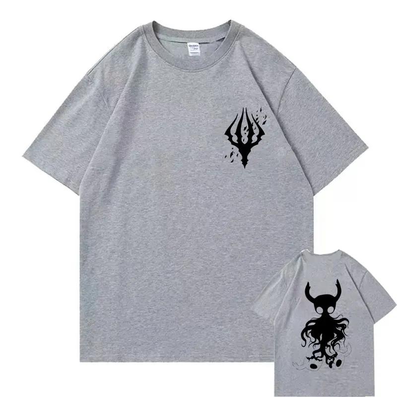 New Hot Game Hollow Void Hollow Knight Darkside Double Sided Print T-shirt Man Fashion Casual Tshirt Men Women Anime Loose Tee