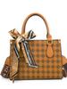 Europe and the United States Retro Ribbon Women's Bag Letters Floral Wideband Tote Bag Simple Hundred Shoulder Crossbody Bag PU