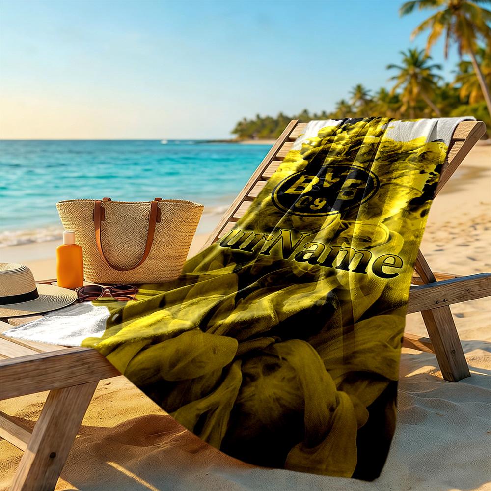 Borussia Dortmund Customized Name Beach Towel Soft Durable Quick-Dry Suitable for Sports Travel Swimming Yoga Bathroom Beach And Pool