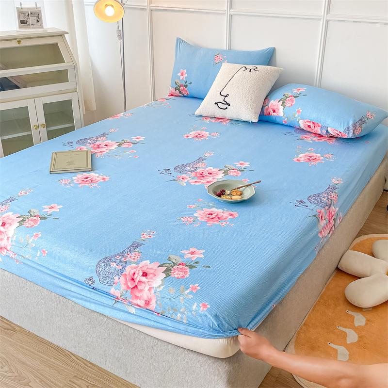 Printed Fitted Sheet Sets Lençol Single/Full/Queen/King Size Bed Sheets with Pillowcase for Home Elastic Band Mattress Cover