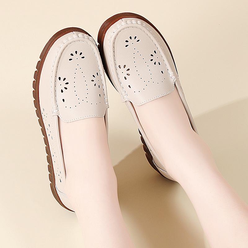 Women's Summer Loafers Leather Driving Moccasins Comfort Flats Casual Slip On Plus Size Shoes for Girl