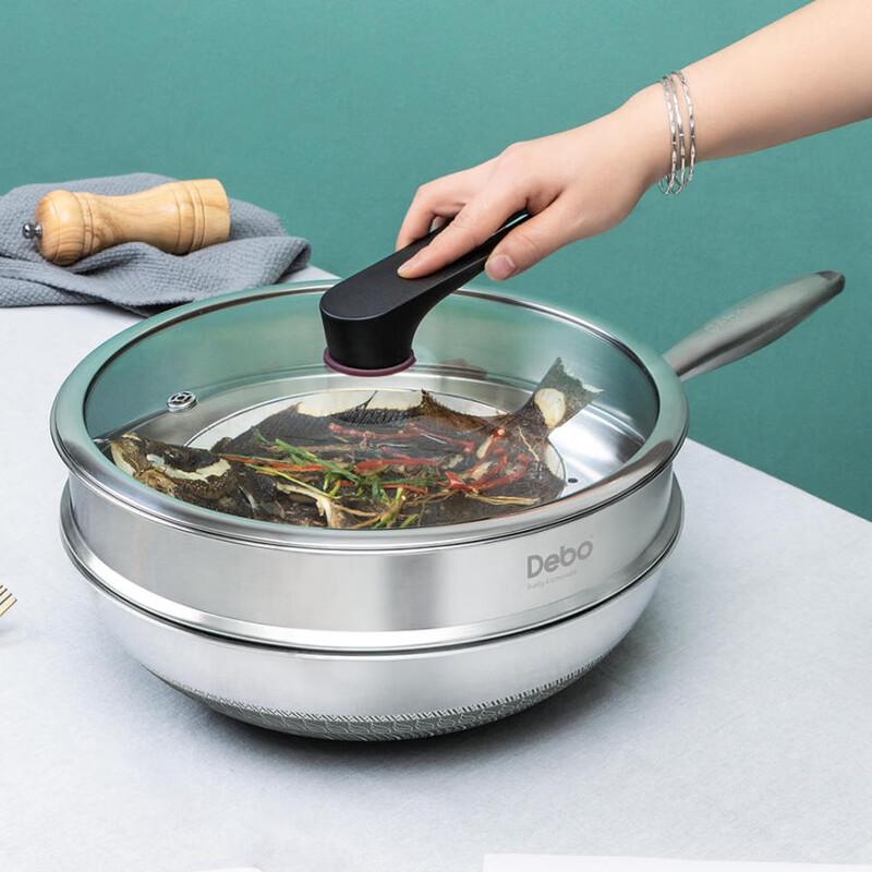 Deboer Kalerhans 32cm 316 Stainless Steel Non-Stick Wok Set