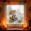 Waterproof Holiday Decorations Halloween Window Stickers, Cartoon Ghost Black Cat Pumpkin Static Glass Decorative Film for Parties Decals Shop
