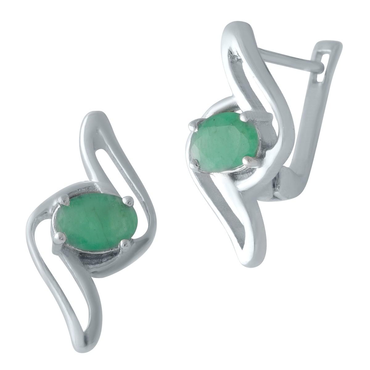 

Срібні сережки з натуральним смарагдом 1.39ct (2010937) смарагдовий