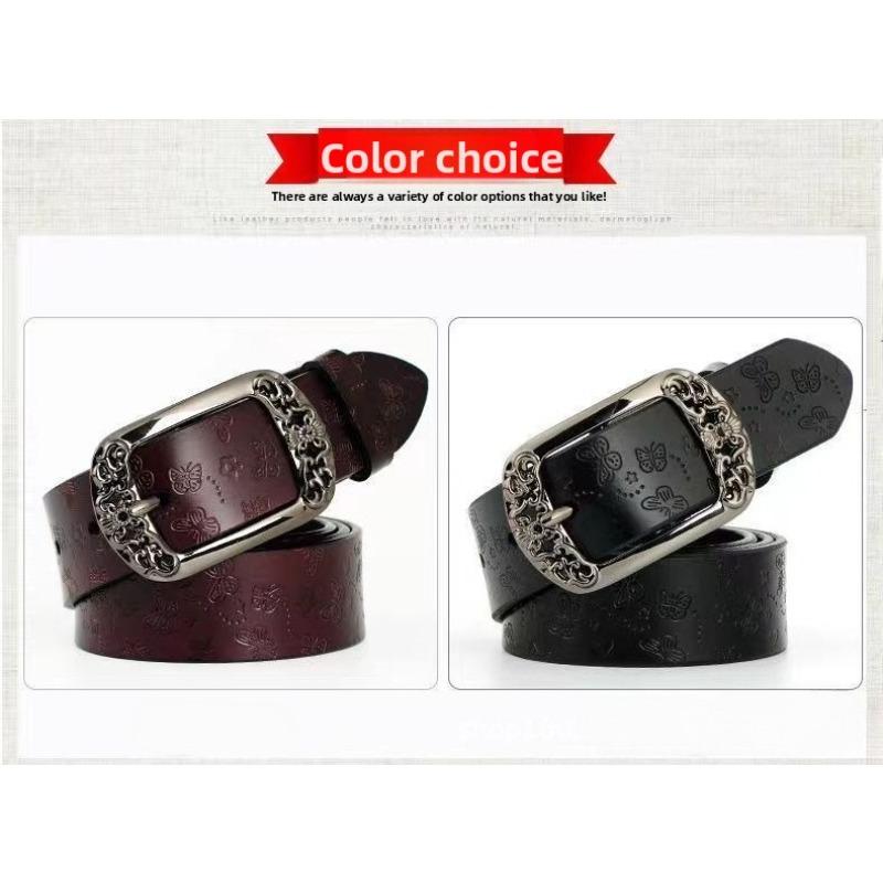 Belt Women's Versatile, New Retro Pin Buckle Printed Belt Fashion Casual Decoration Jeans Belt
