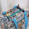 New Fashionable Women's Hand-held Printed Canvas Bag Thickened Large-capacity Aluminum Foil Bento Thermal Insulation Tote Bag