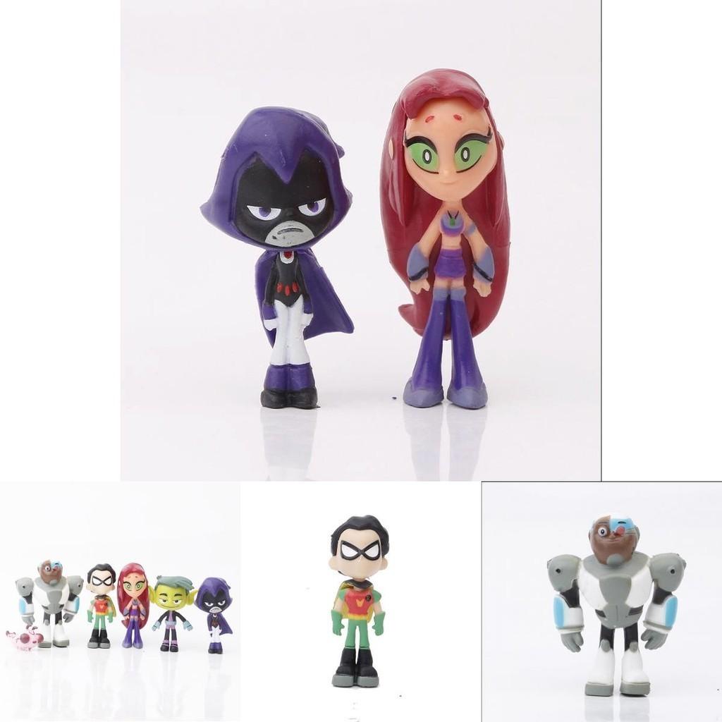 Adorable Teen Titans Go Figure Set Featuring Robin Raven Beast Boy And Starfire