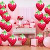 Strawberry Balloon Cute Sweet Foil Mylar Fruit Balloon Strawberry Themed Birthday Party Decoration Girls Kids Baby Shower Supply
