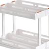 Spice Rack Rotating Cabinet Shelf white Double 15cm