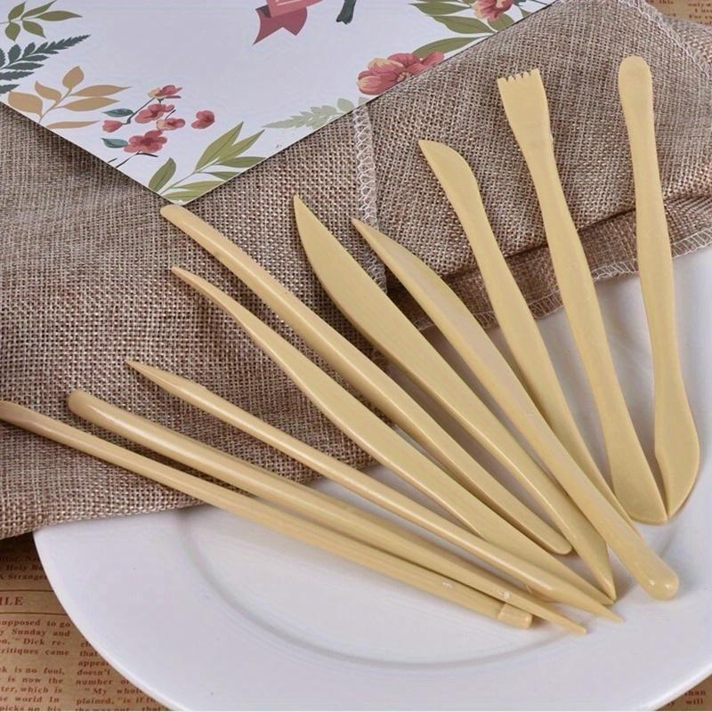 10 PCS Clay Sculpture Tool Set Carving DIY Wooden Pottery Ceramic Tools for Lovers DIY Art Craft Shaping Clay Accessories