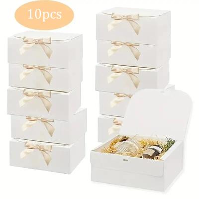 5/10 vnt. Didelė balta dovanų dėžutė vestuvių gimtadienio vakarėliui, saldainių sausainių laikymui Kalėdų dovanų pakavimo dėžutės Kūdikių dušo paslaugos