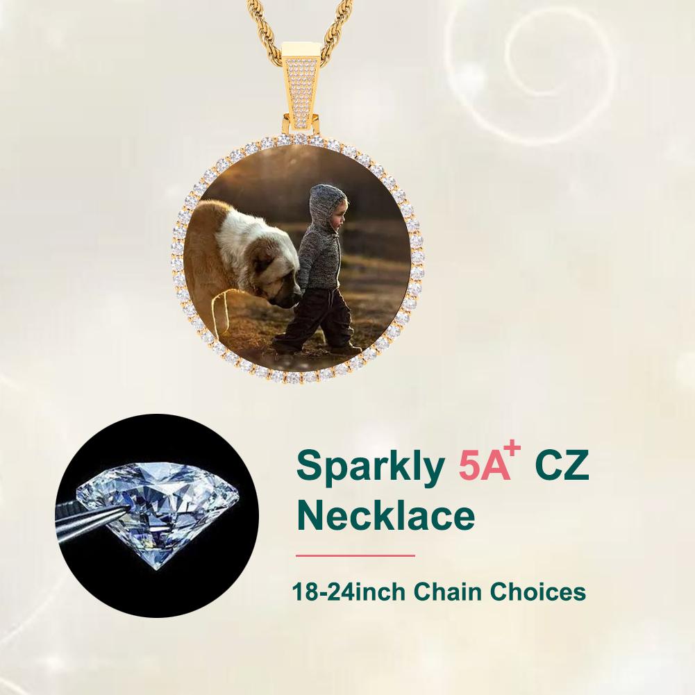 Custom Made Big Photo Medallions Gold Necklace Pendant Iced Out Cuban Men Hip Hop Picture Jewelry Gift Can Free Custom