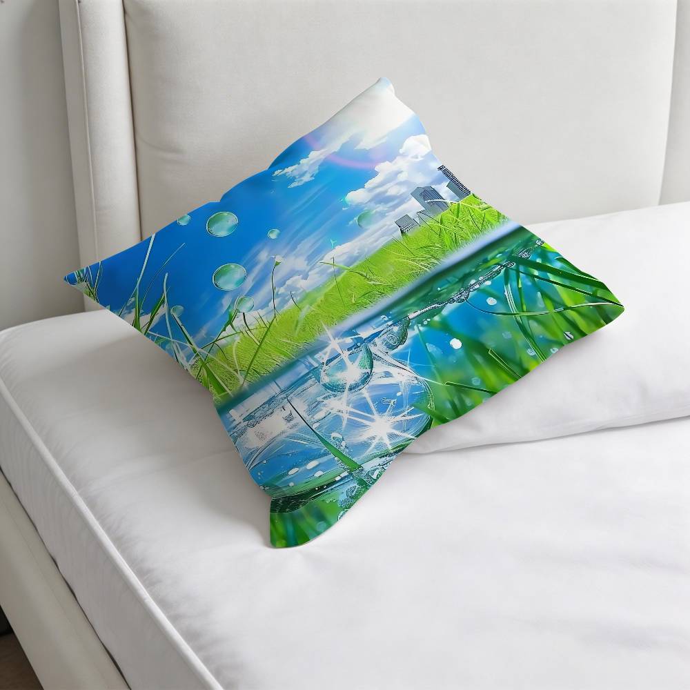

FFrutiger Aero Art Decorative Square Pillow Cover Soft Comfortable Pillow Case Sofa Bed Home Decoration 30x30 cm