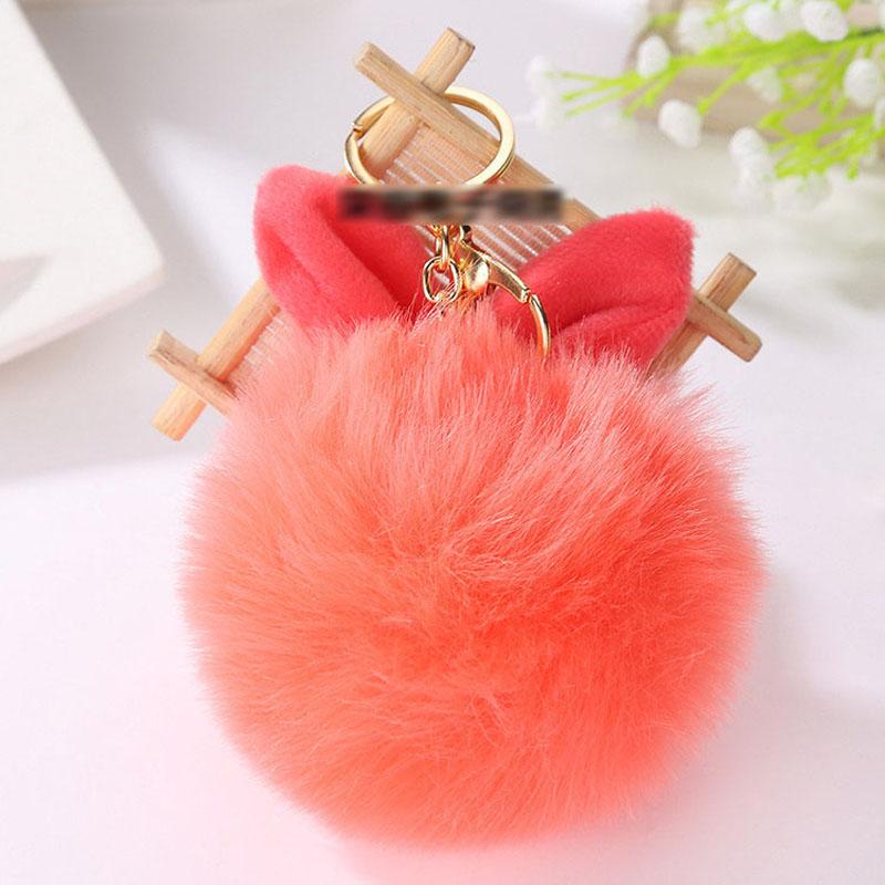 

Милый пушистый кроличий комок ушек, меховой искусственный кроличий мех, шарик, кулон, веревка, плюшевые игрушки для кукол, декор, сумка, подвеска, игрушка оранжевый