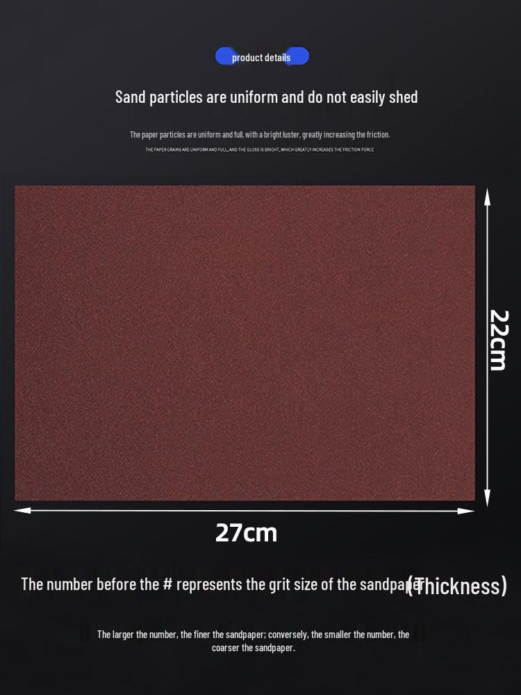 2000 Grit Wear-Resistant Sandpaper for Fine Polishing on Walls, Wood, and Metal