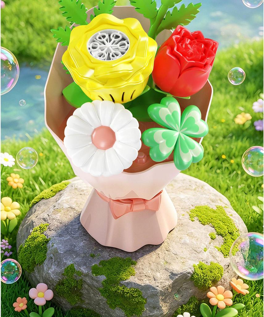 Automatic Flower Bubble Machine with Lights - Cute and Exquisite Children's Toy Gift