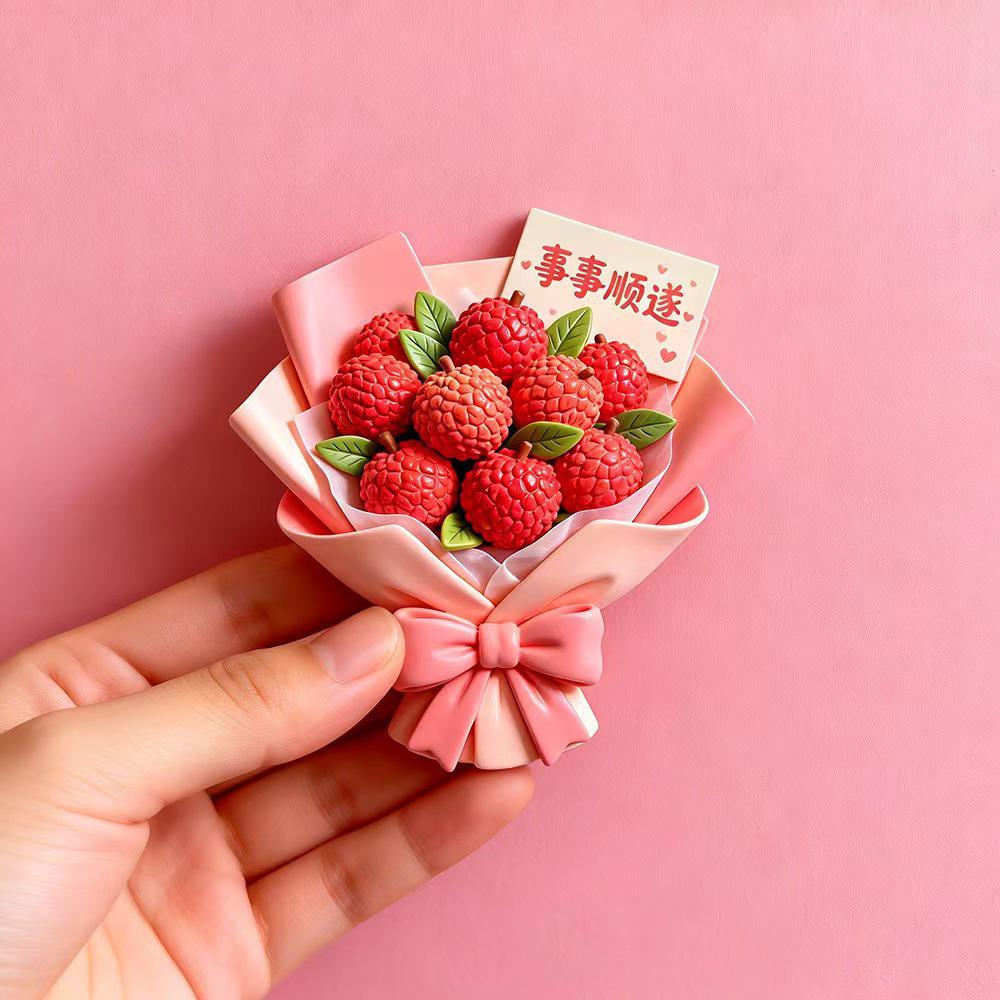 3D Fruit Bouquet Resin Magnet: Creative Home Decor, Embossed Fridge Sticker, Fresh Gift