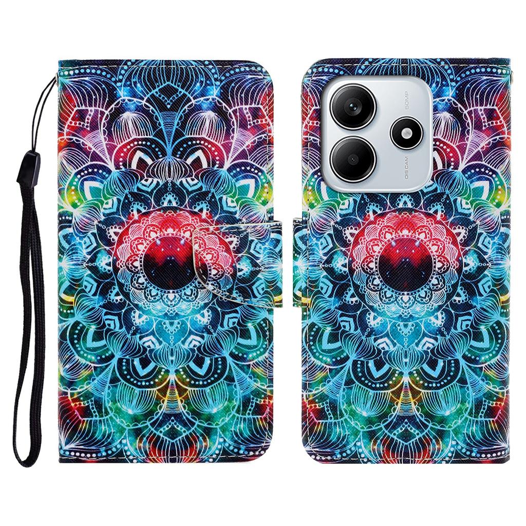 Für Xiaomi Redmi Note 14 5G Hülle Musterdruck Schutz Leder Folio Handyhülle