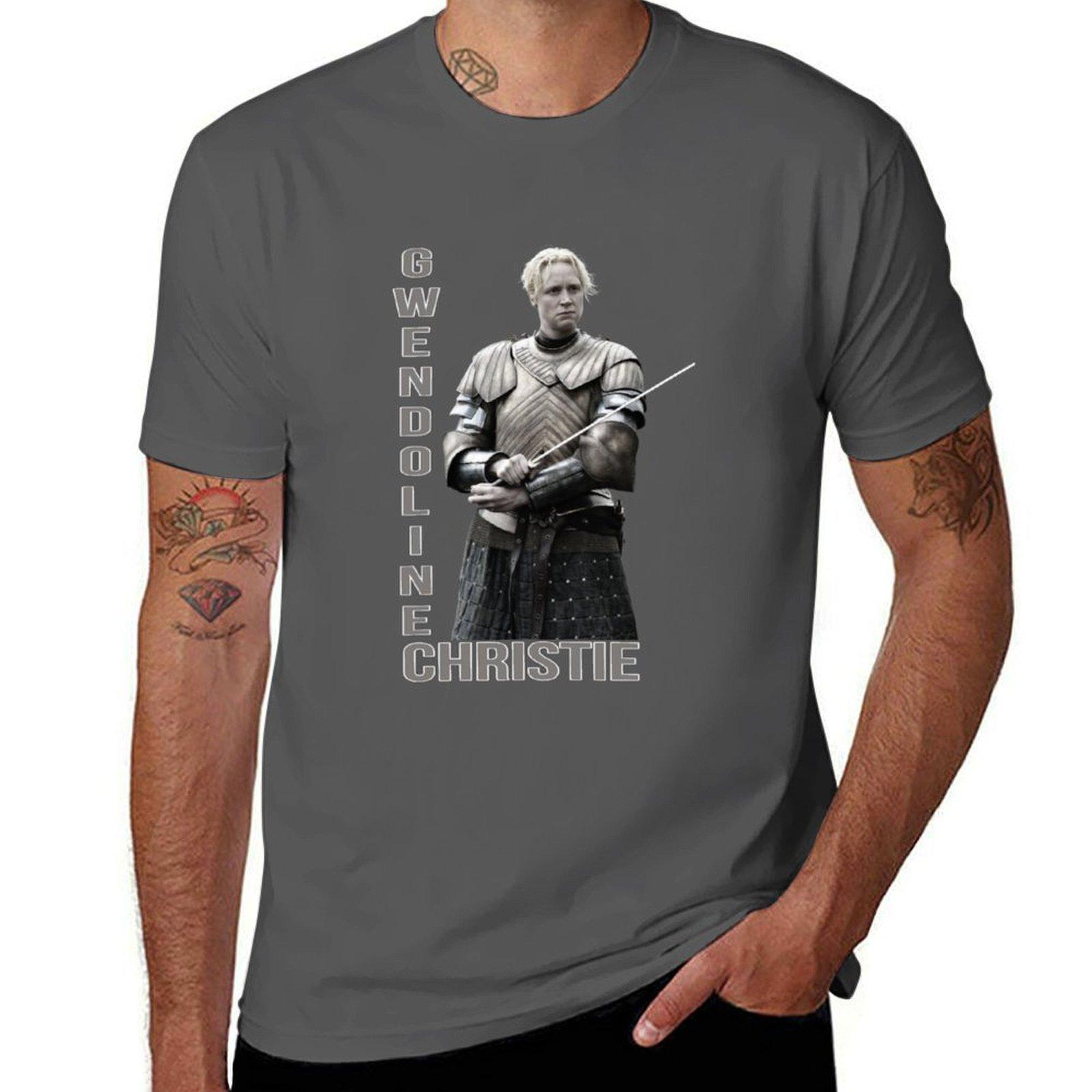 

гвендолин кристи Футболка футболки дизайнерские графические футболки для мужчины черная хлопковая футболка однотонная для мужчины упаковка Футболка 4XL