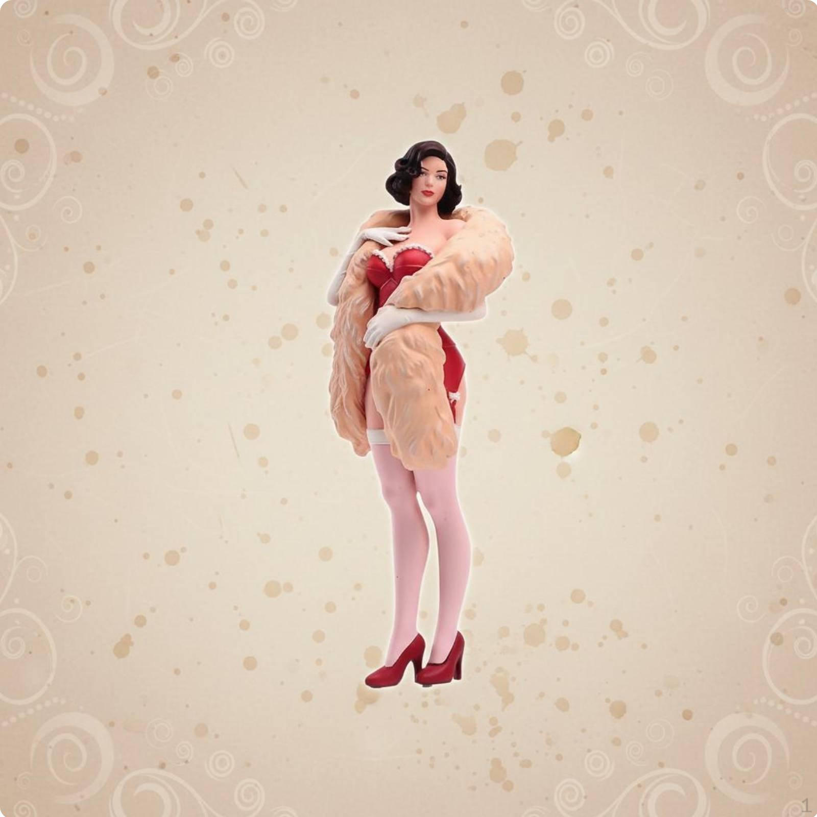 Painted Female Figure Finely Detailed Scale Model Person Resin Material Woman in Fleece Stole