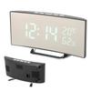 Digital Alarm Clock 12 24H Display Mode Smart Light Sensor Curved Screen Dimmable LED Clock for Bedroom Office Dormitory