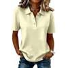 Womens Spring Tops Short Sleeve Polo Collar Blouse Summer Shirts for Women Casual Button Down Womens Summer Shirts