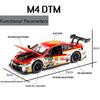 1/32 BMW M4 DTM Racing Car Model Toy Alloy Diecast with Sound Light Pull Back Model Car Collection Toys for Boys Holiday Gifts