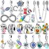 copper Eternal Symbol Charm Bead Charms Luminous Star Shape Bead Charms Love Dangle Safety Chain Compatible With Authentic Fashion Bracelets Do It You