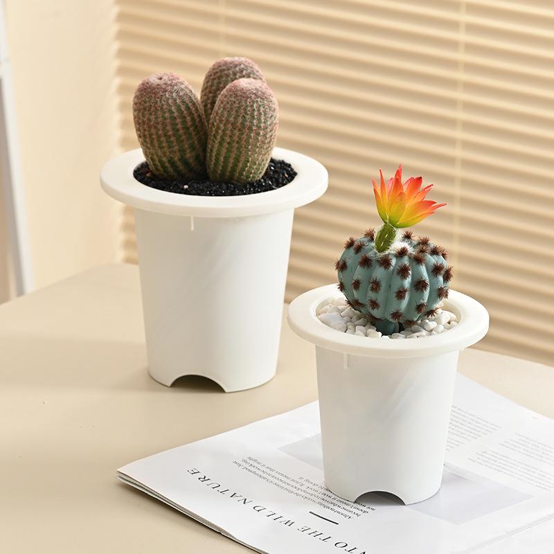 Large Caliber Modular Cactus Flower Pot - Resin Plastic Round Succulent Plant Pot for Home Gardening