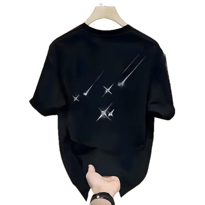 Trendy Brand Short-Sleeved Pure Cotton Men'S Printed T-Shirt Trendy Men'S And Women'S Versatile Round Neck T-Shirt Men'S