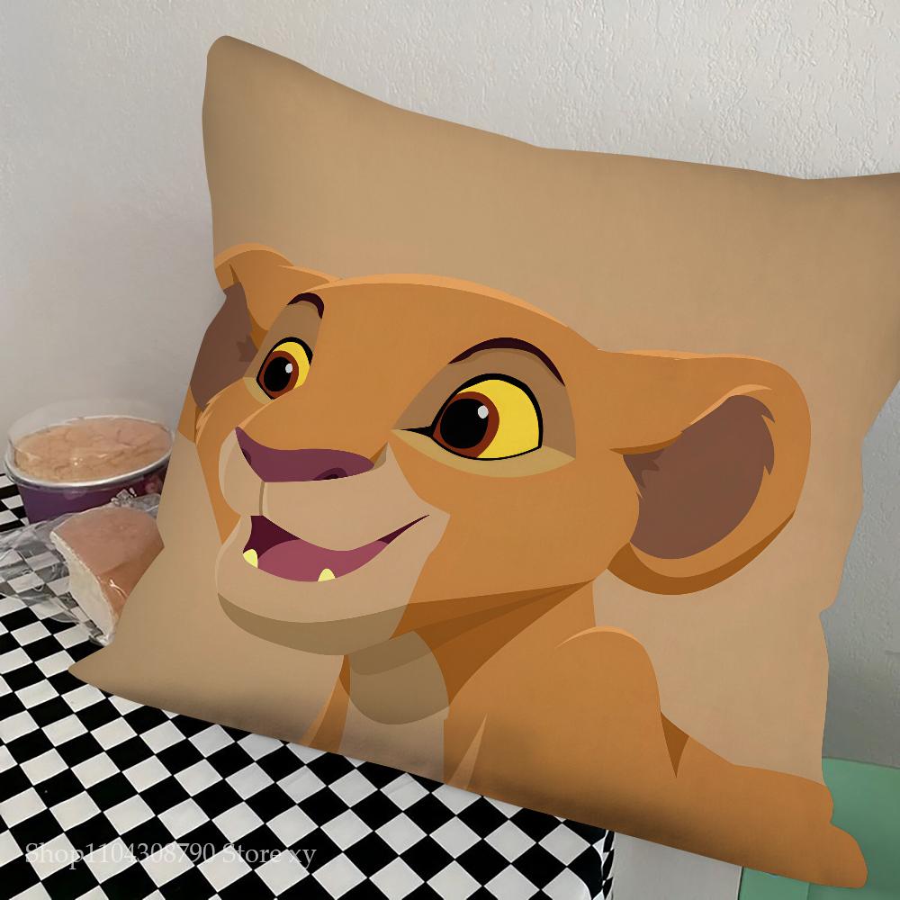 Kreslený Král lev Povlak na polštář Módní čtvercový povlak na polštář Ložnice Pohovka Místnost Ins Dekorace Volný povlak na polštář 40x40