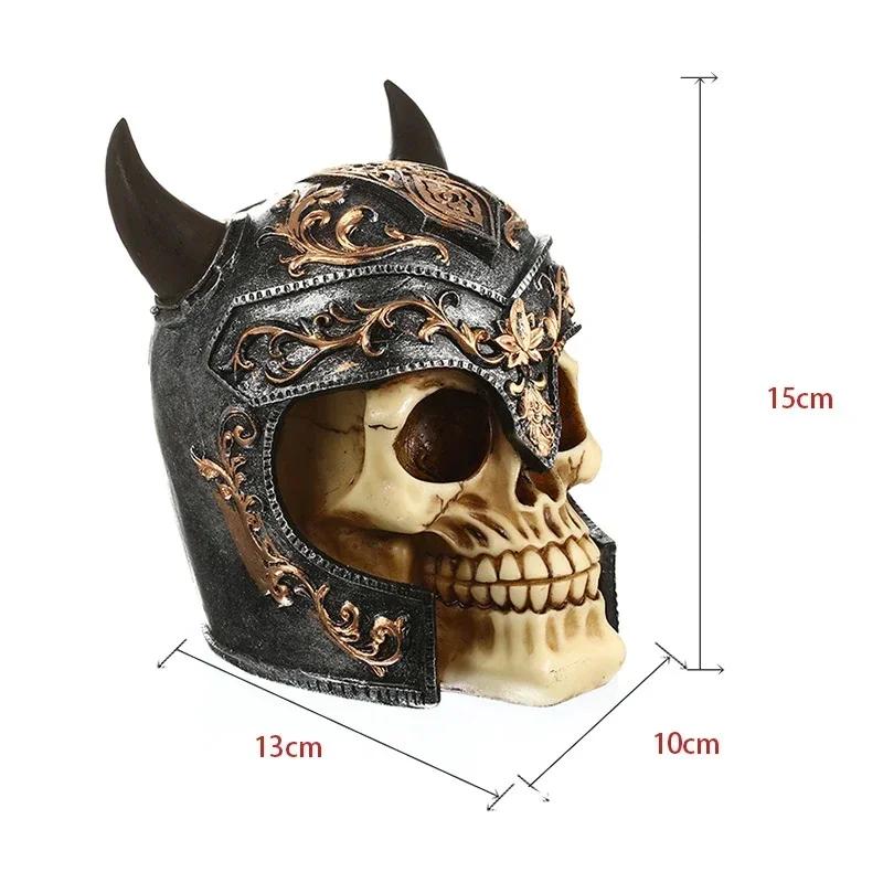 Personality Resin Carving Skull Coin Bank 3D Skull Head Piggy Bank Skull Money Bank Desktop Figurine Halloween Decor Gifts