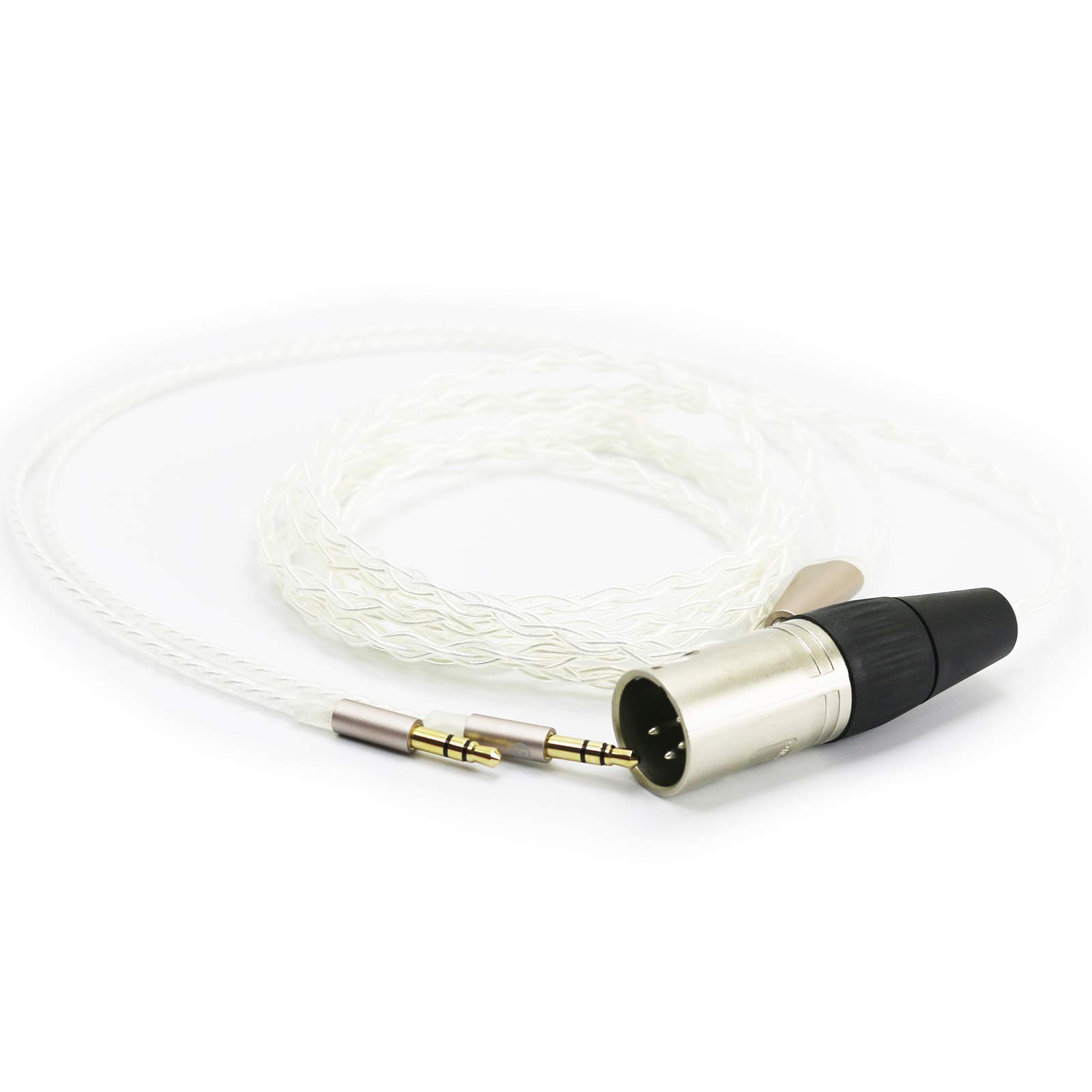 

NewFantasia HiFi Кабель 4-контактний XLR Балансний Штекер для навушників Hifiman Посріблений Замінний Аудіо Кабель для Апгрейду з подвійним штекером T1PKN400iBX HE400S, срібний