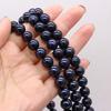 1String, Round Natural Freshwater Pearls, 9-10mm Black Pearl Beads for Jewelry Making DIY Crafts, Birthday Wedding Gifts, 36cm