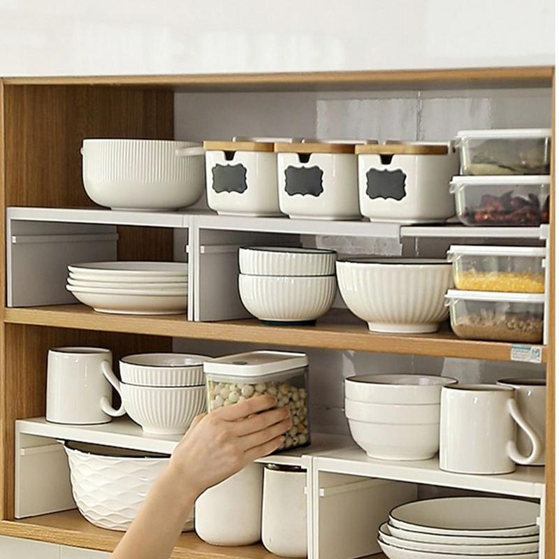 Kitchen Adjustable Layered Shelves Increased Space Stackable Expandable For Storage Cabinet Sinks Shoe Cabinets Wardrobes RVs