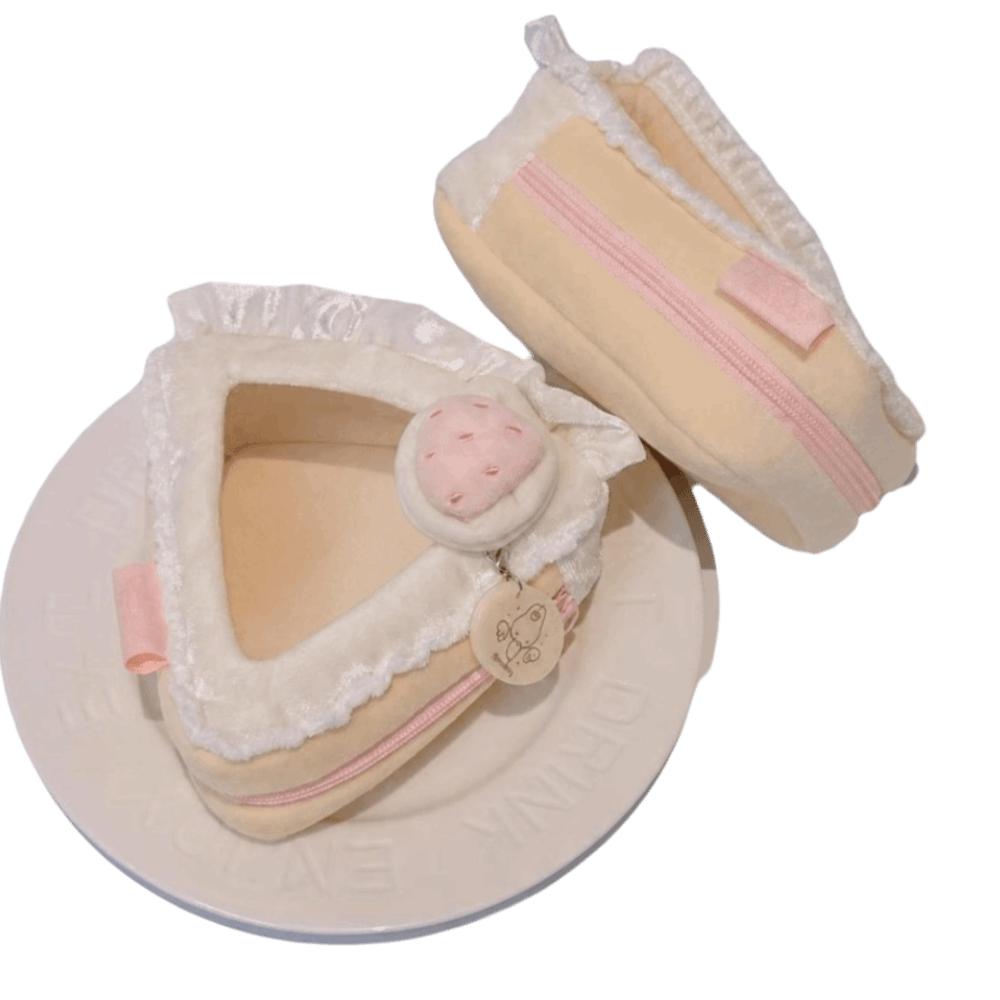Kawaii Clear Window Storage Pouch Zipper Closure Strawberry Cake Bag Anime Merch