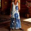 2026 Women's Vintage Summer Cotton and Linen Button Pocket Comfortable Sleeveless Casual One-piece Wide Leg Jumpsuit