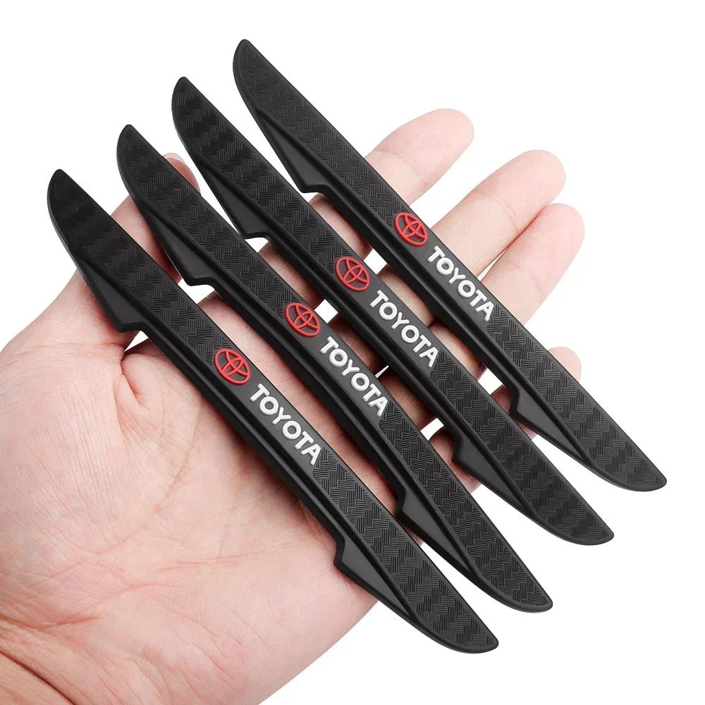 UVXR5 4Pcs Car Door Edge Anti-collision Strips Bumper Trim Sticker Accessories For Toyota Rav4 Corolla Chr Yaris Camry Cross Auris TRD