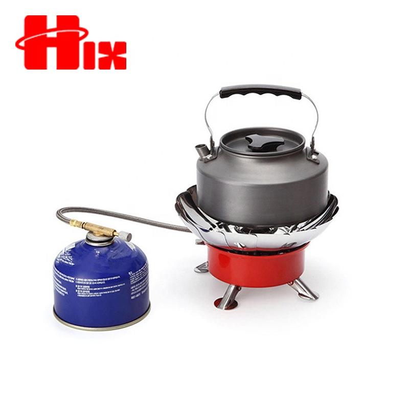 HIX Single Burner Gas Stove Set Folding Windproof Metallic BBQ Camping Stove Extension Butane Manual Outdoor Use
