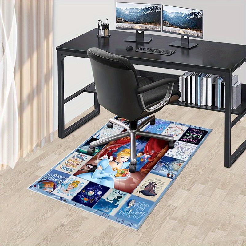 Office Carpet, Under Chair Rug, Gift for Home Decor, Disney Princess Theme Collection, Inspirational Quotes and Illustrations, Perfect for 60cm by 90cm