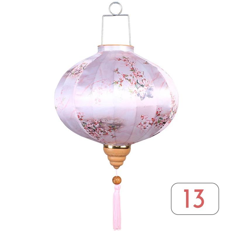 

12/14 Inch Retro Chinese Style Floral Printed Silk Lantern Japan Vietnam Traditional Lantern for New Year Wedding Festival Decor 12 inch