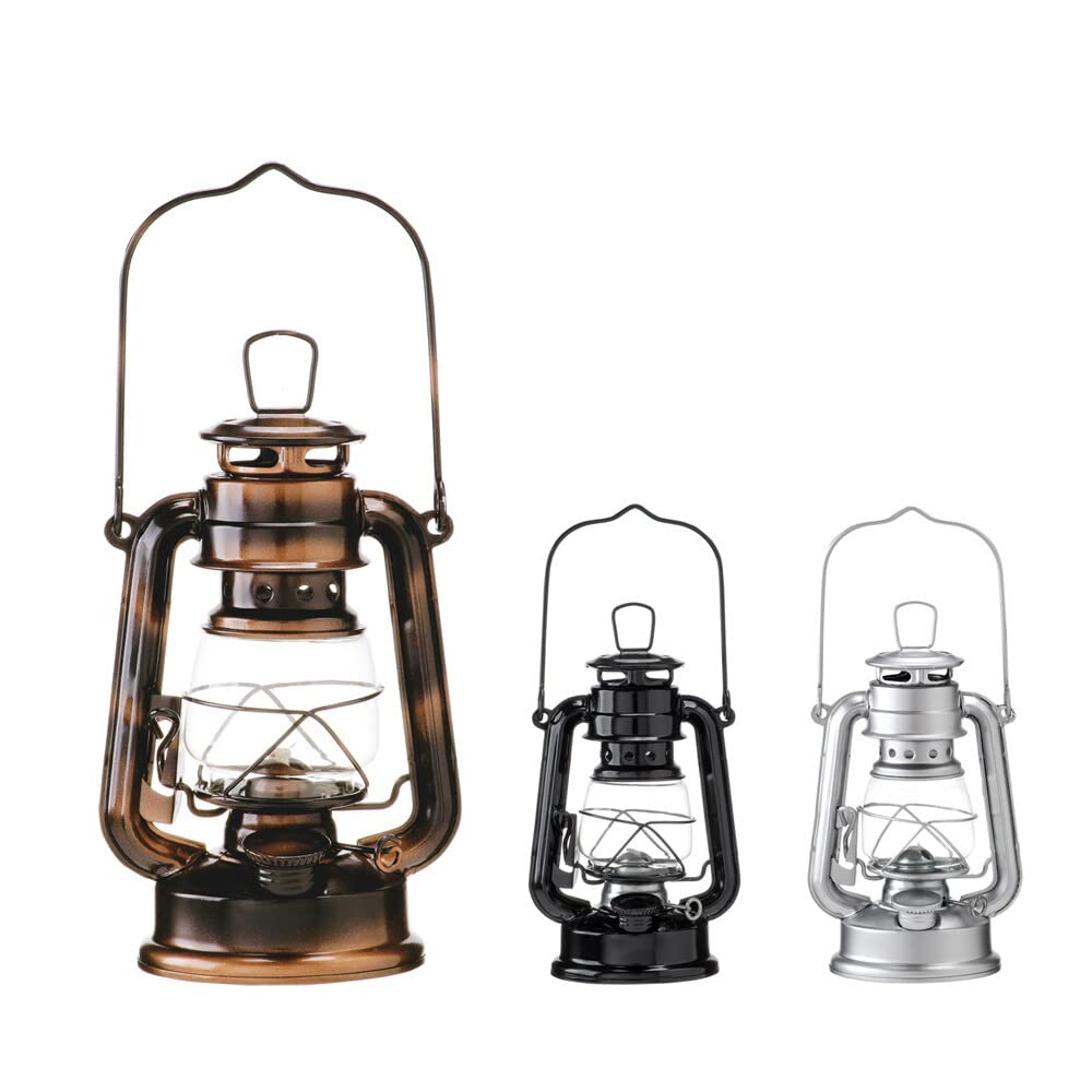 Kameyama Candle House Kameyama Oil Lantern Mini with Logo, Silver, SJ574-0010SI